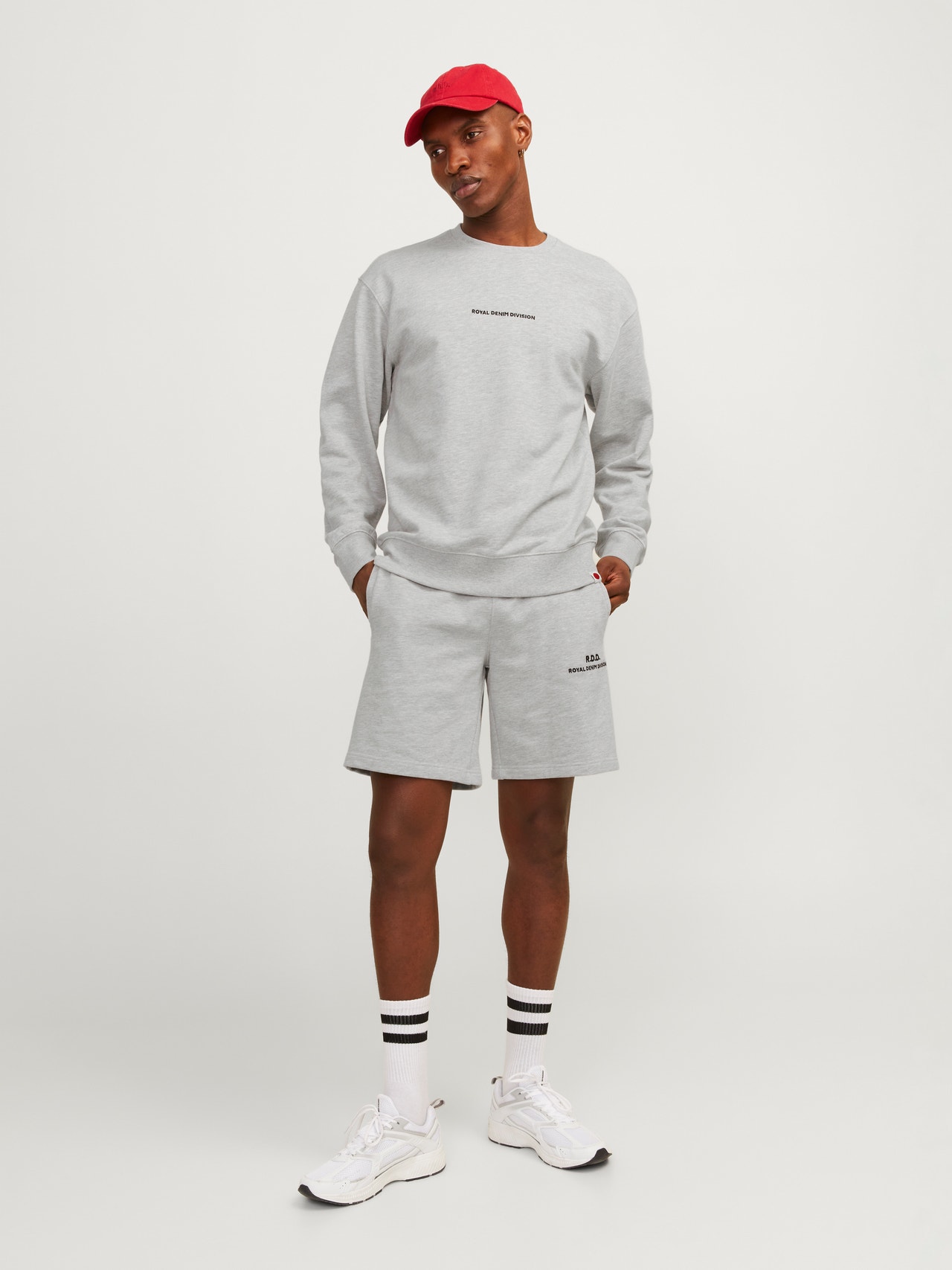 R.D.D. ROYAL DENIM DIVISION Relaxed Fit Sweat shorts -Light Grey Melange - 12255277