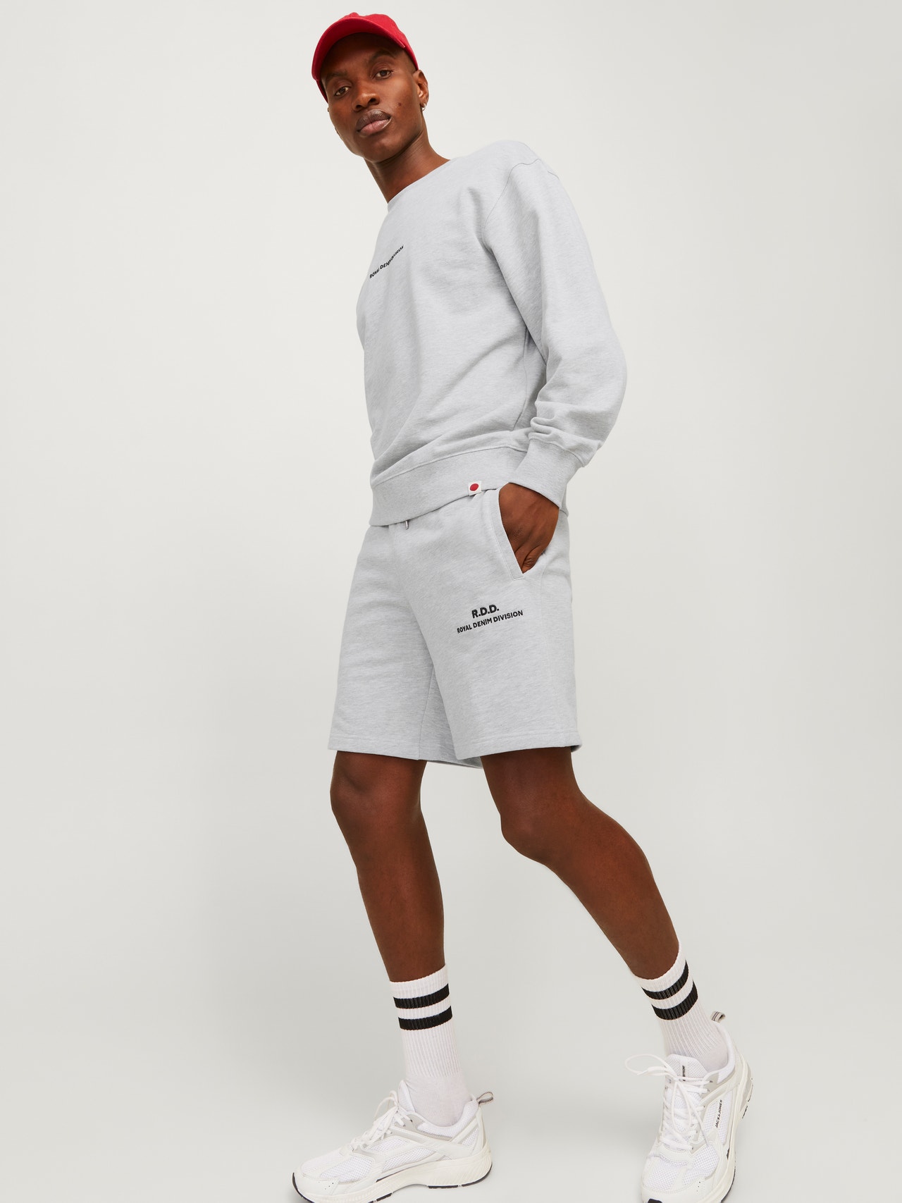 R.D.D. ROYAL DENIM DIVISION Relaxed Fit Sweat shorts -Light Grey Melange - 12255277