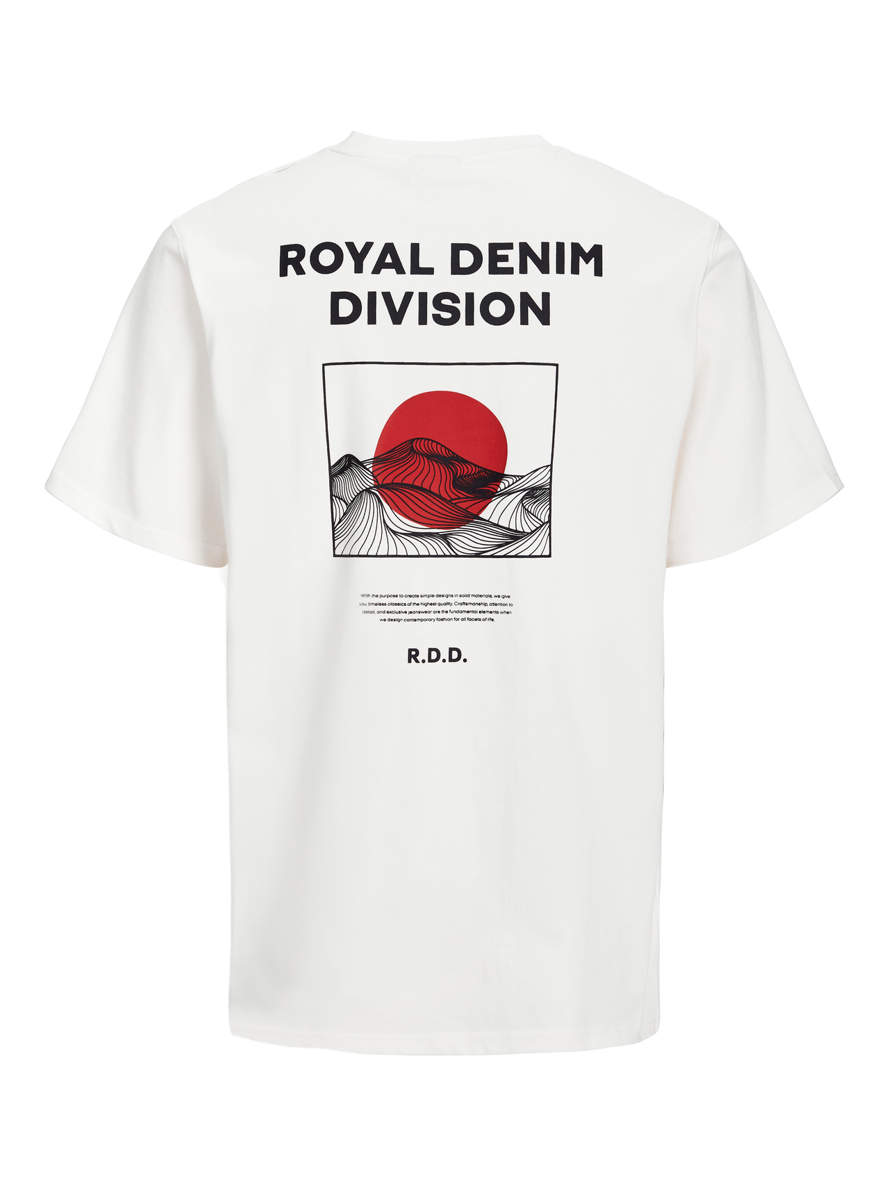 R.D.D. ROYAL DENIM DIVISION Backprintet T-shirt -Cloud Dancer - 12270013