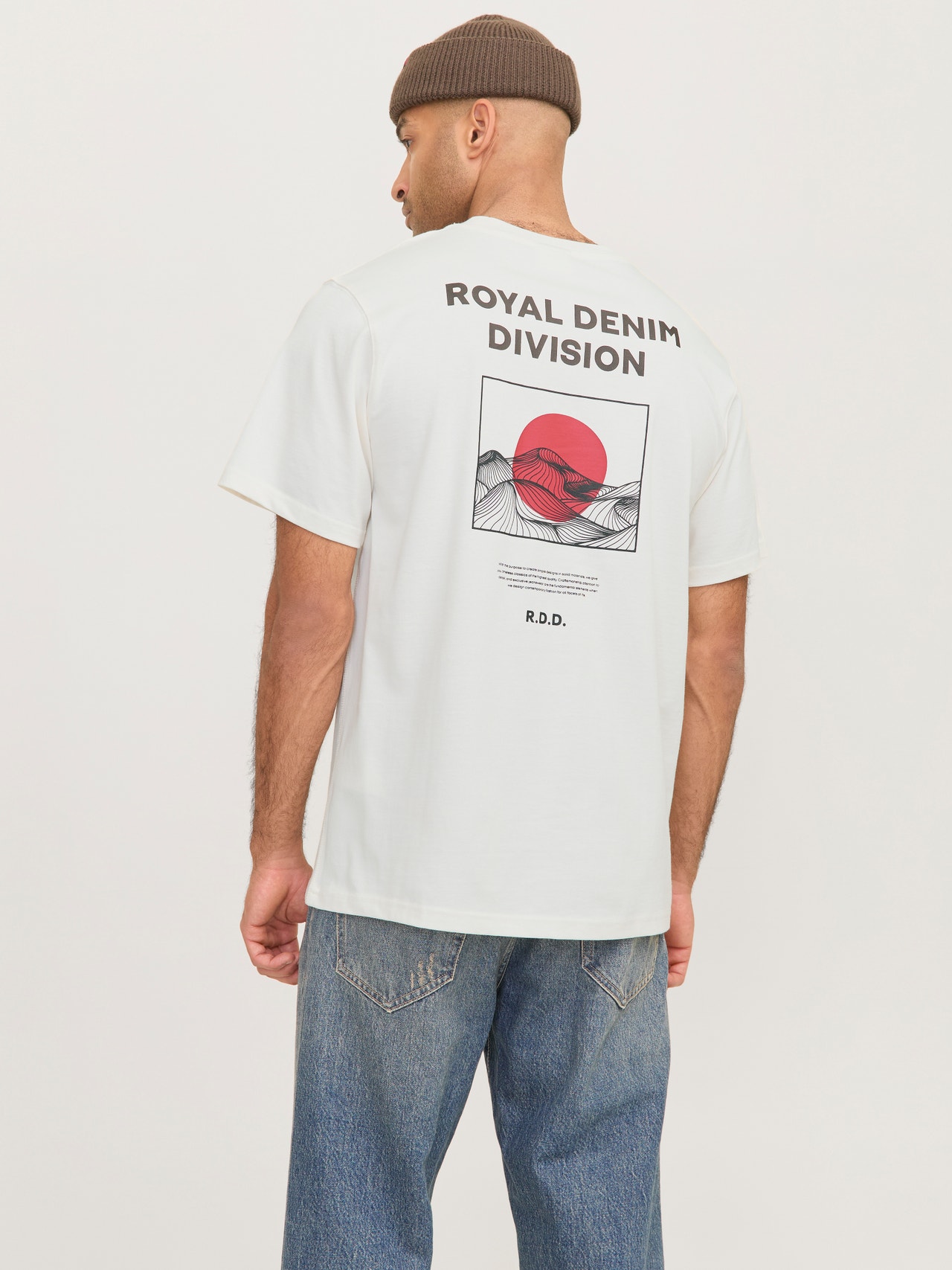 R.D.D. ROYAL DENIM DIVISION Backprintet T-shirt -Cloud Dancer - 12270013