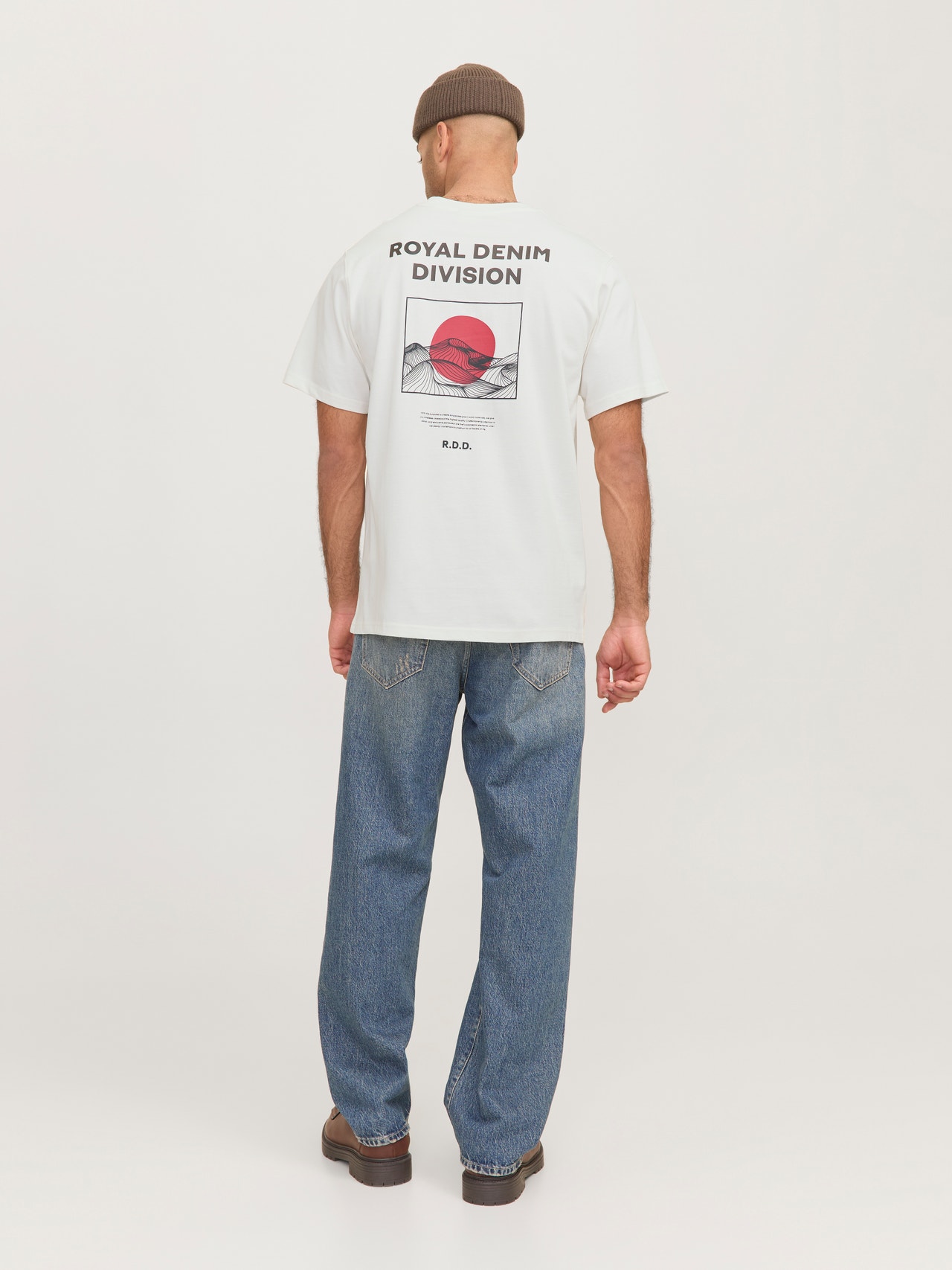 R.D.D. ROYAL DENIM DIVISION Backprintet T-shirt -Cloud Dancer - 12270013