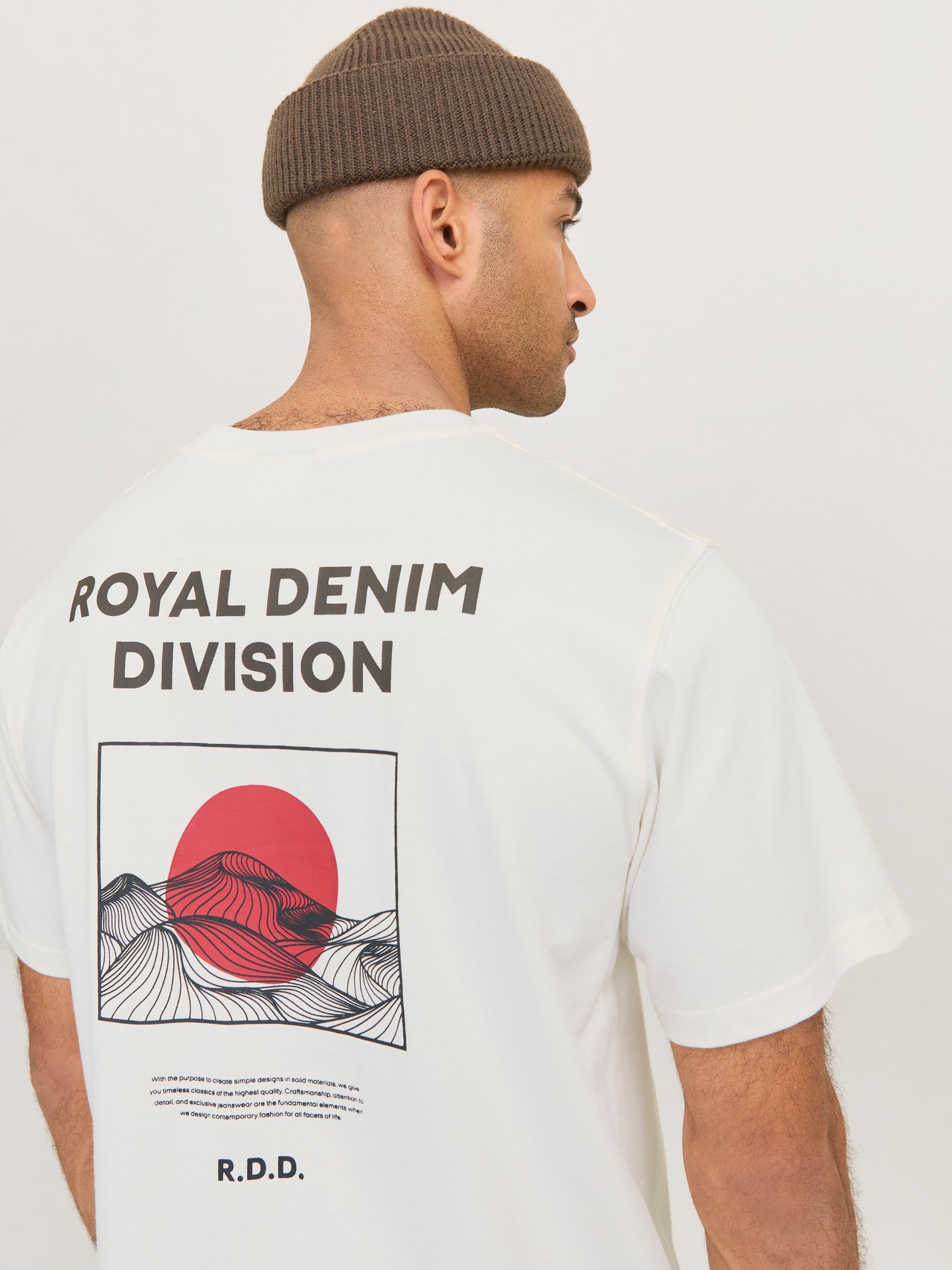 R.D.D. ROYAL DENIM DIVISION Backprintet T-shirt -Cloud Dancer - 12270013